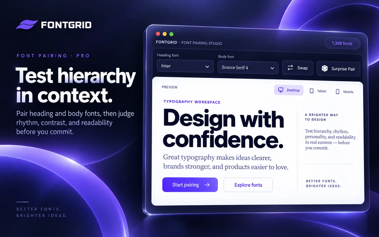 FONTGRID Font Pairing Studio